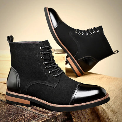 Men's Dress Boots Classic Black Oxford Leather | Formal Footwear 7