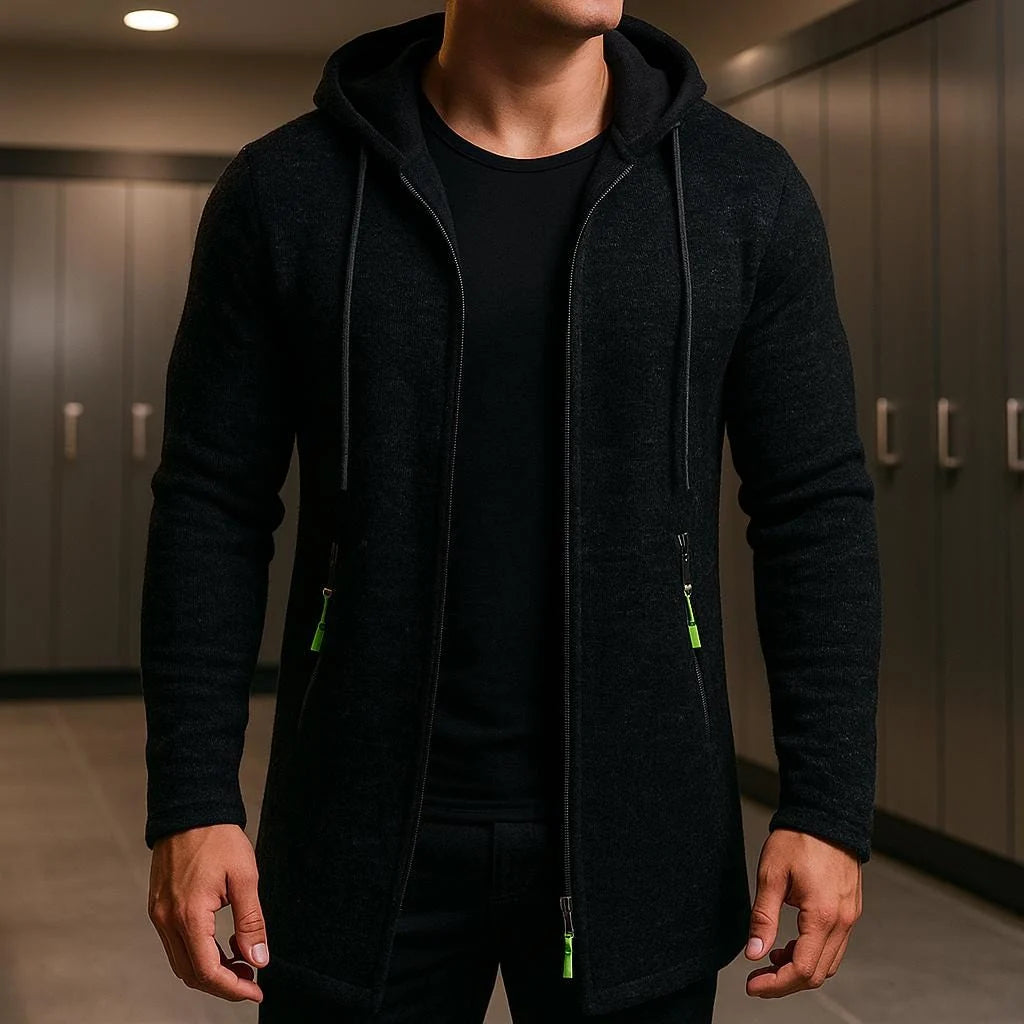 Men's Fleece Lined Hooded Jacket | Men's Winter Coat Black 0