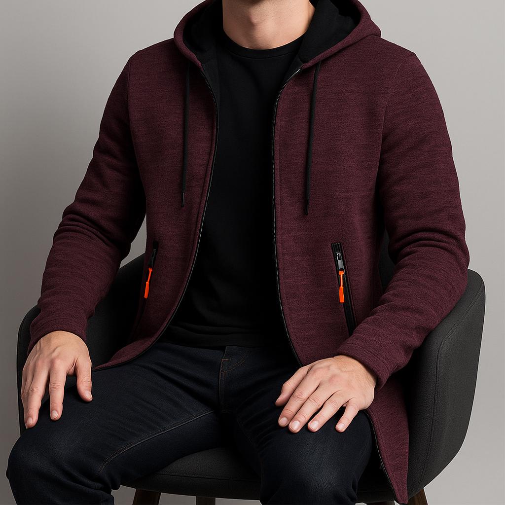 Men's Fleece Lined Hooded Jacket | Men's Winter Coat Black 3