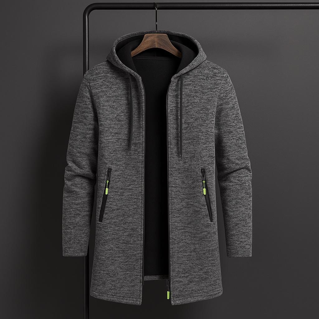 Men's Fleece Lined Hooded Jacket | Men's Winter Coat Black 4
