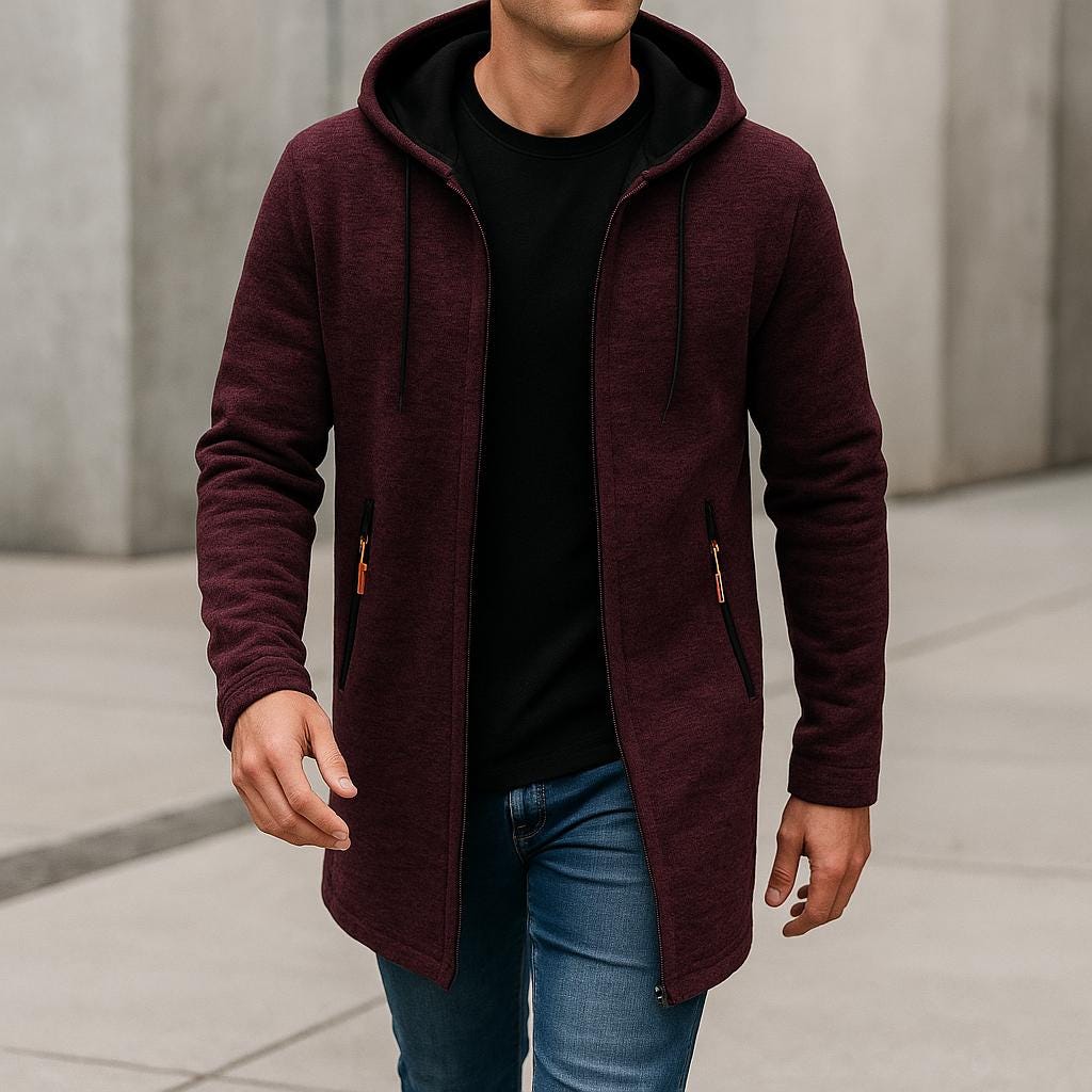 Men's Fleece Lined Hooded Jacket | Men's Winter Coat Black 5