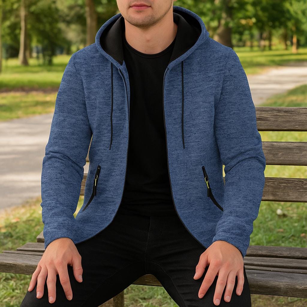 Men's Fleece Lined Hooded Jacket | Men's Winter Coat Black 7