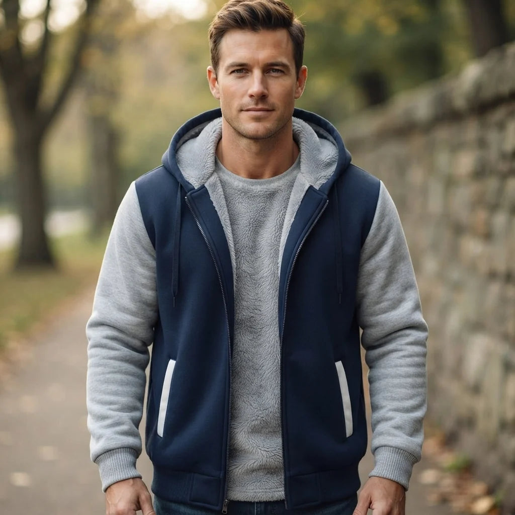 Men's Fleece Zip-Up Hoodie | Warm Autumn Sweatshirt 2