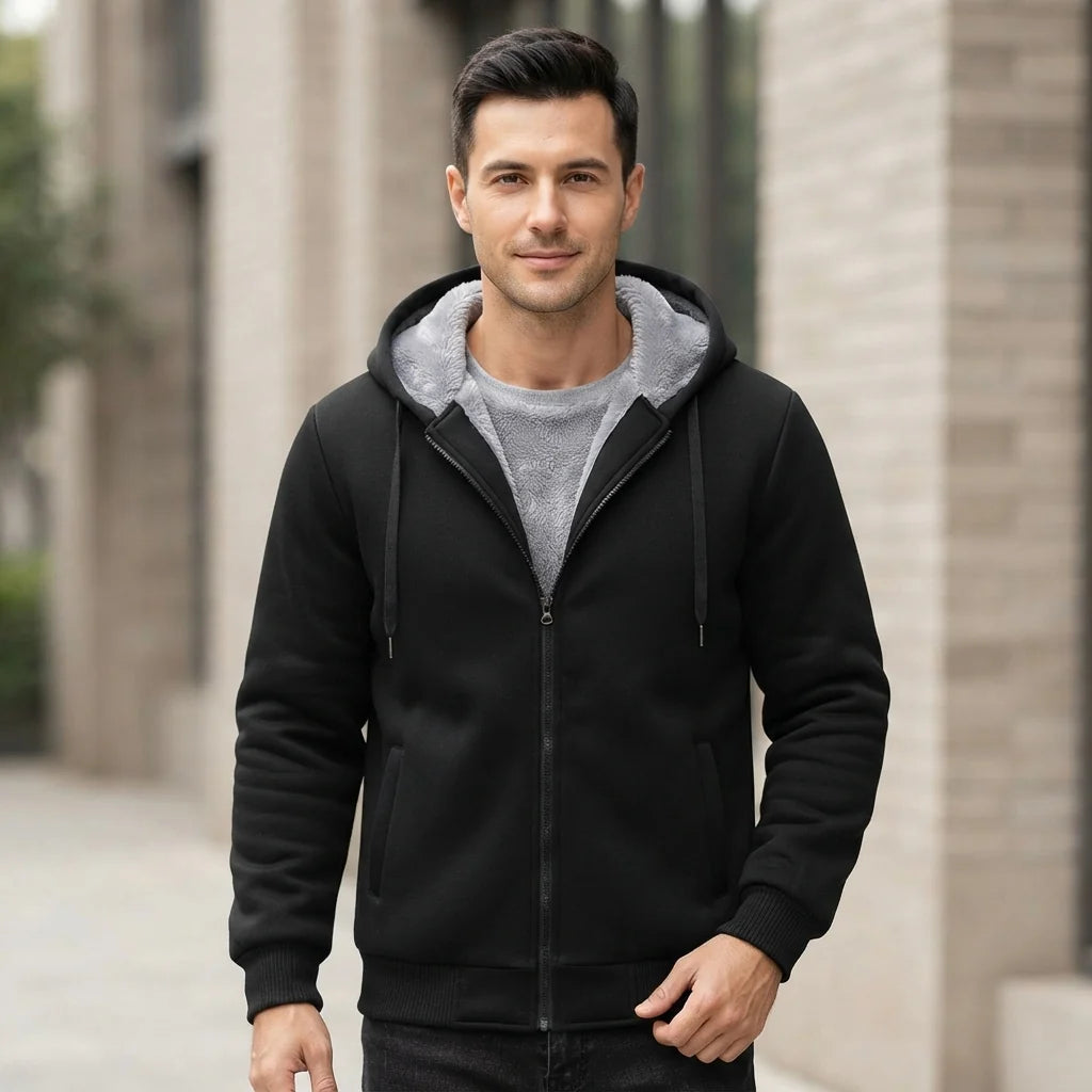 Men's Fleece Zip-Up Hoodie | Warm Autumn Sweatshirt 6