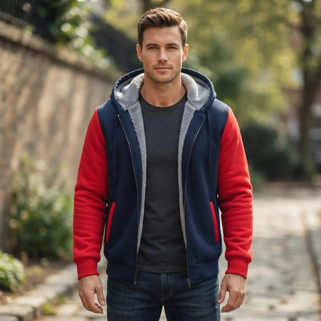 Men's Fleece Zip-Up Hoodie | Warm Autumn Sweatshirt 8