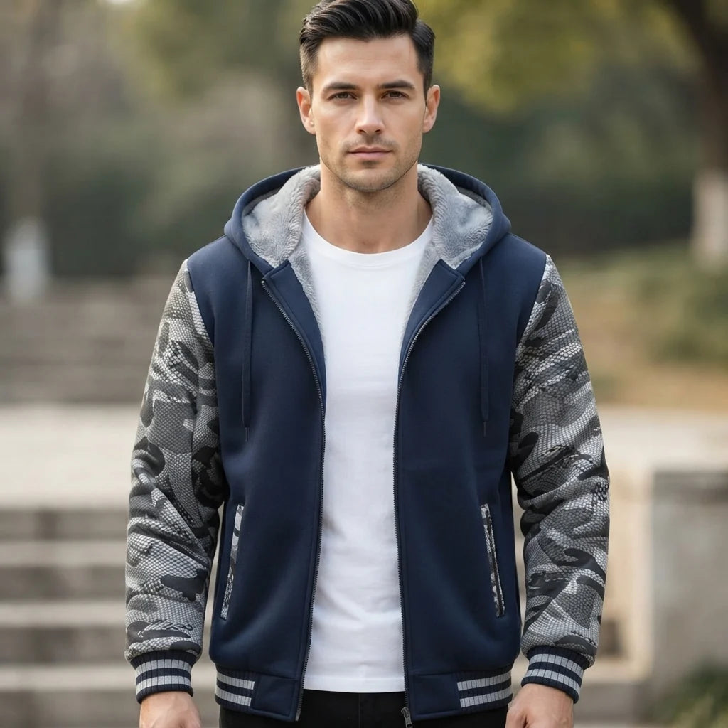 Men's Fleece Zip-Up Hoodie | Warm Autumn Sweatshirt 9