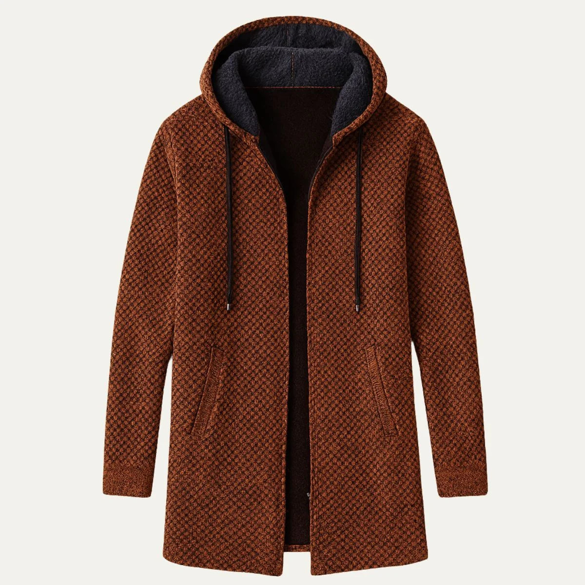 Men's Longline Hooded Knit Cardigan Coat Autumn 3
