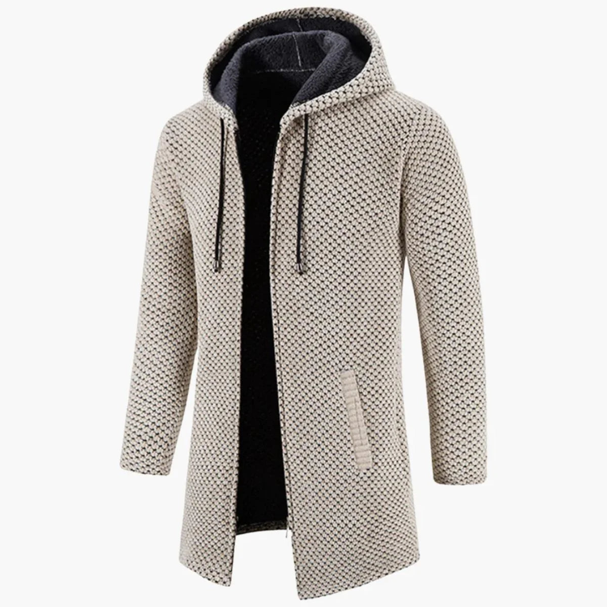 Men's Longline Hooded Knit Cardigan Coat Autumn 7