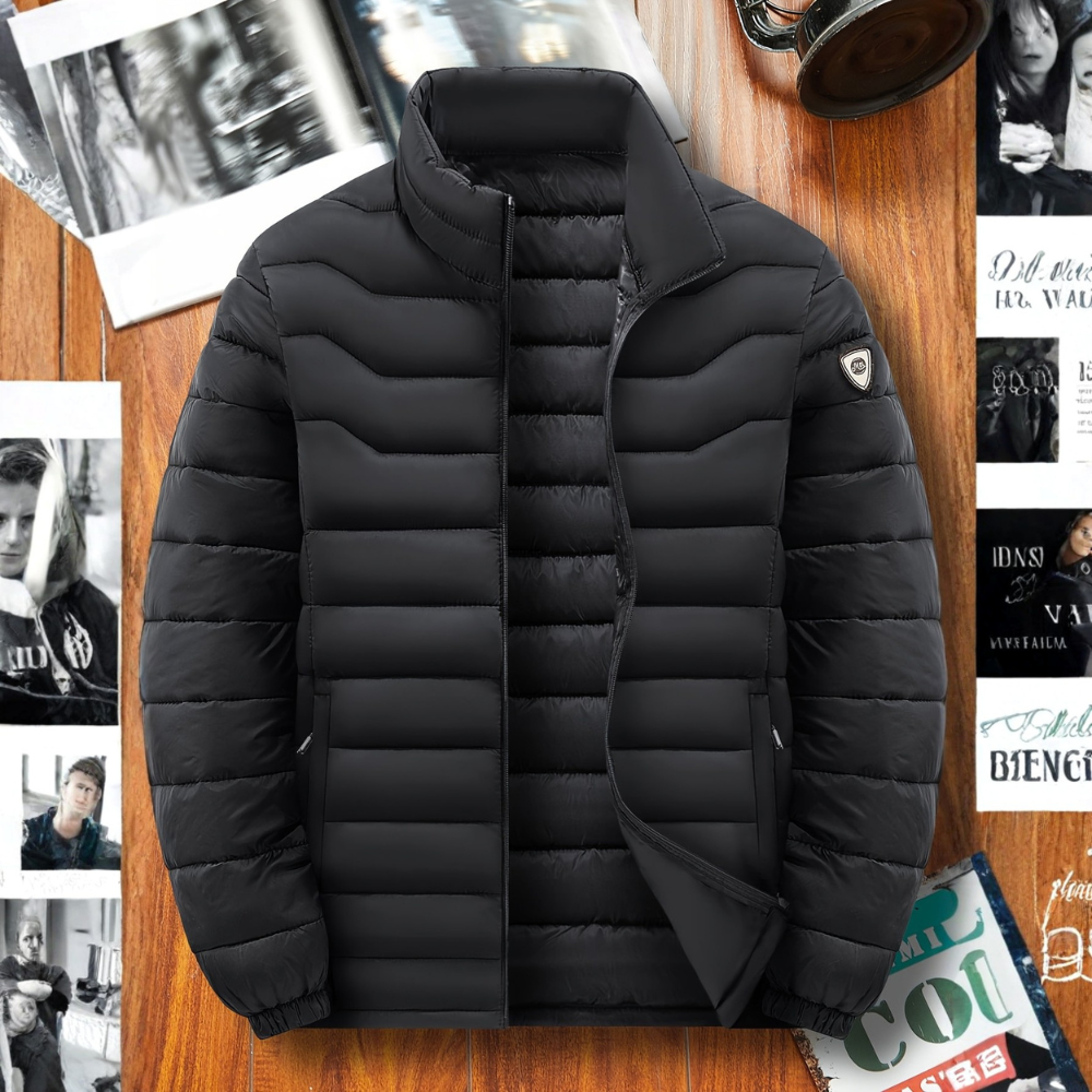 Men's Puffer Jacket Black | Casual Winter Outerwear 0