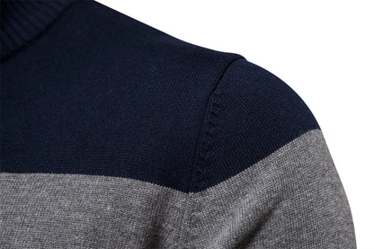 Men's Quarter Zip Striped Jumper | Slim Fit Knitwear 7