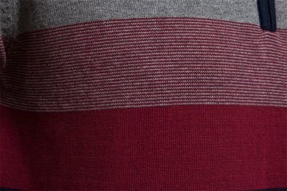 Men's Quarter Zip Striped Jumper | Slim Fit Knitwear 8