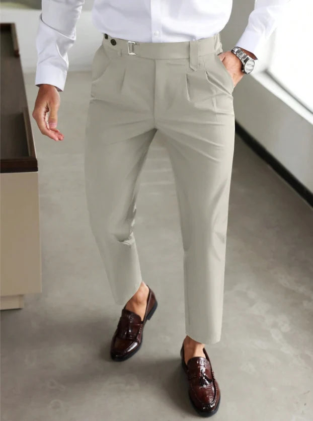 Men's Slim Fit Chinos | Business Casual Trousers with Pockets 4