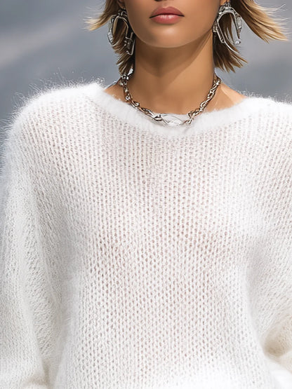 Men's Solid Color Loose Pullover Sweater | Comfortable Knit 5
