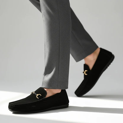 Men's Suede Loafers with Buckle | Slip-On Loafer Shoes 7