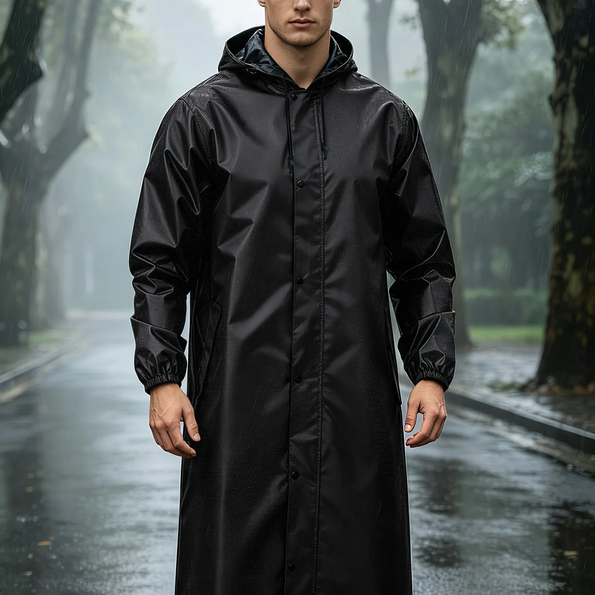 Men's Waterproof Mid-Length Hooded Coat | Men's Winter Coat 0