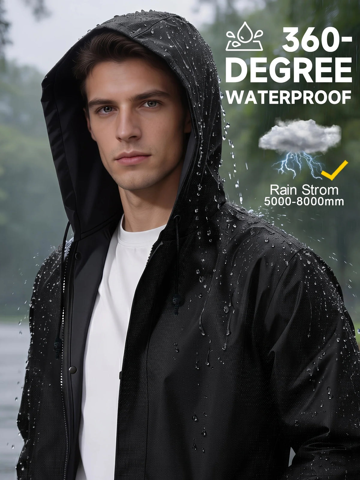 Men's Waterproof Mid-Length Hooded Coat | Men's Winter Coat 3