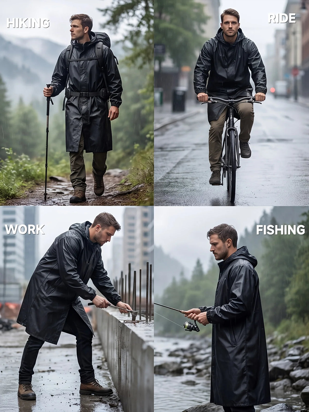 Men's Waterproof Mid-Length Hooded Coat | Men's Winter Coat 7