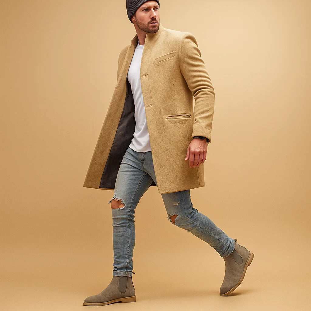 Men's Wool Blend Overcoat | Men's Long Coat 2