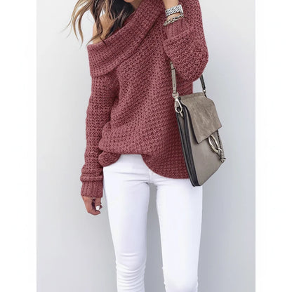 Off Shoulder Knit Sweater | Women's Relaxed Long Sleeve Top 2
