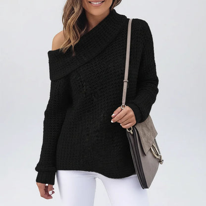 Off Shoulder Knit Sweater | Women's Relaxed Long Sleeve Top 6