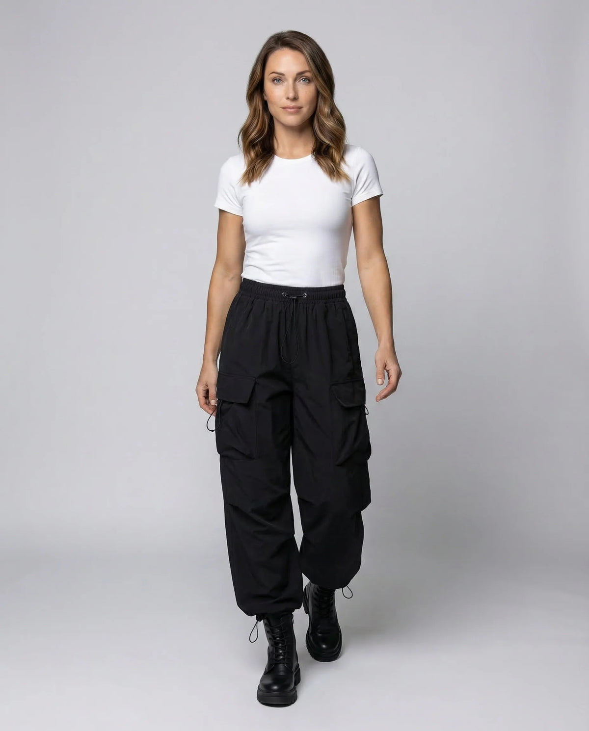 Oversized Cargo Pants for Women | Relaxed Fit Drawstring Waist 1