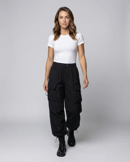 Oversized Cargo Pants for Women | Relaxed Fit Drawstring Waist 1