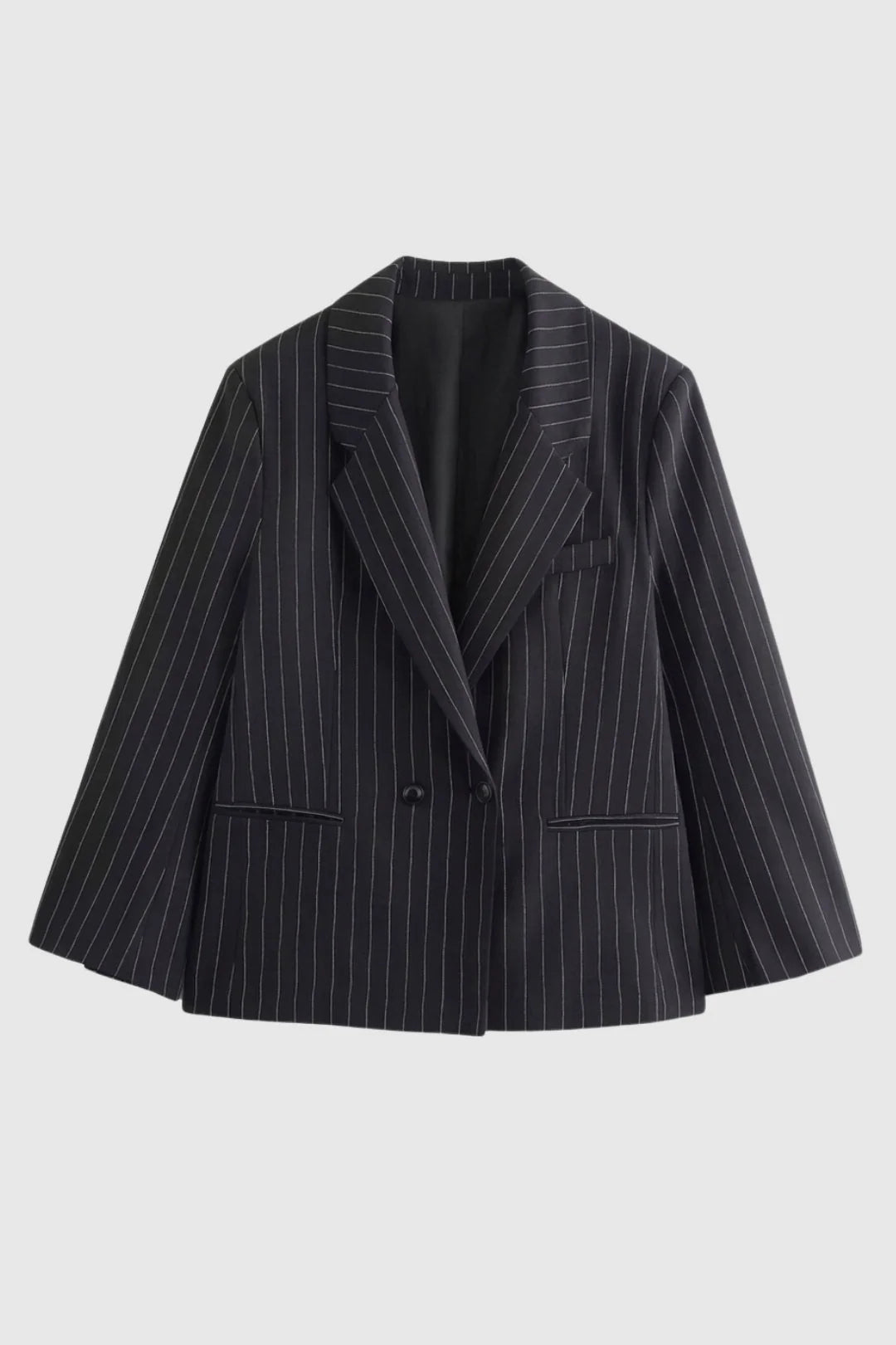 Oversized Pinstripe Blazer | Women's Double Breasted Jacket 1