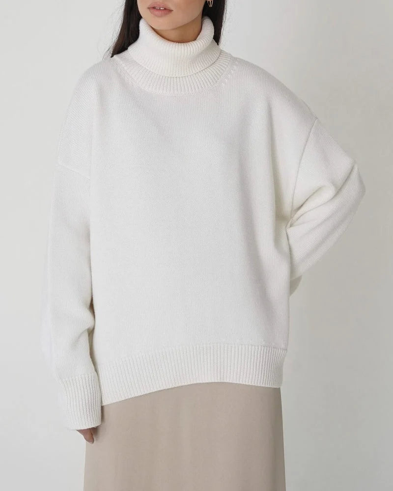 Oversized Turtleneck Sweater | Women's Relaxed Knit Top 4