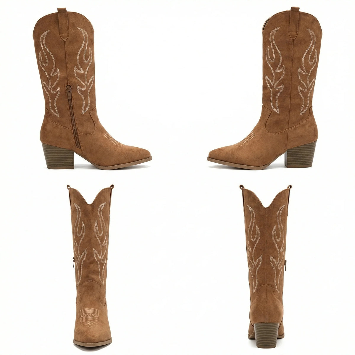 Retro Chunky Heel Knee-High Cowboy Boots | Women's Fashion Footwear 7