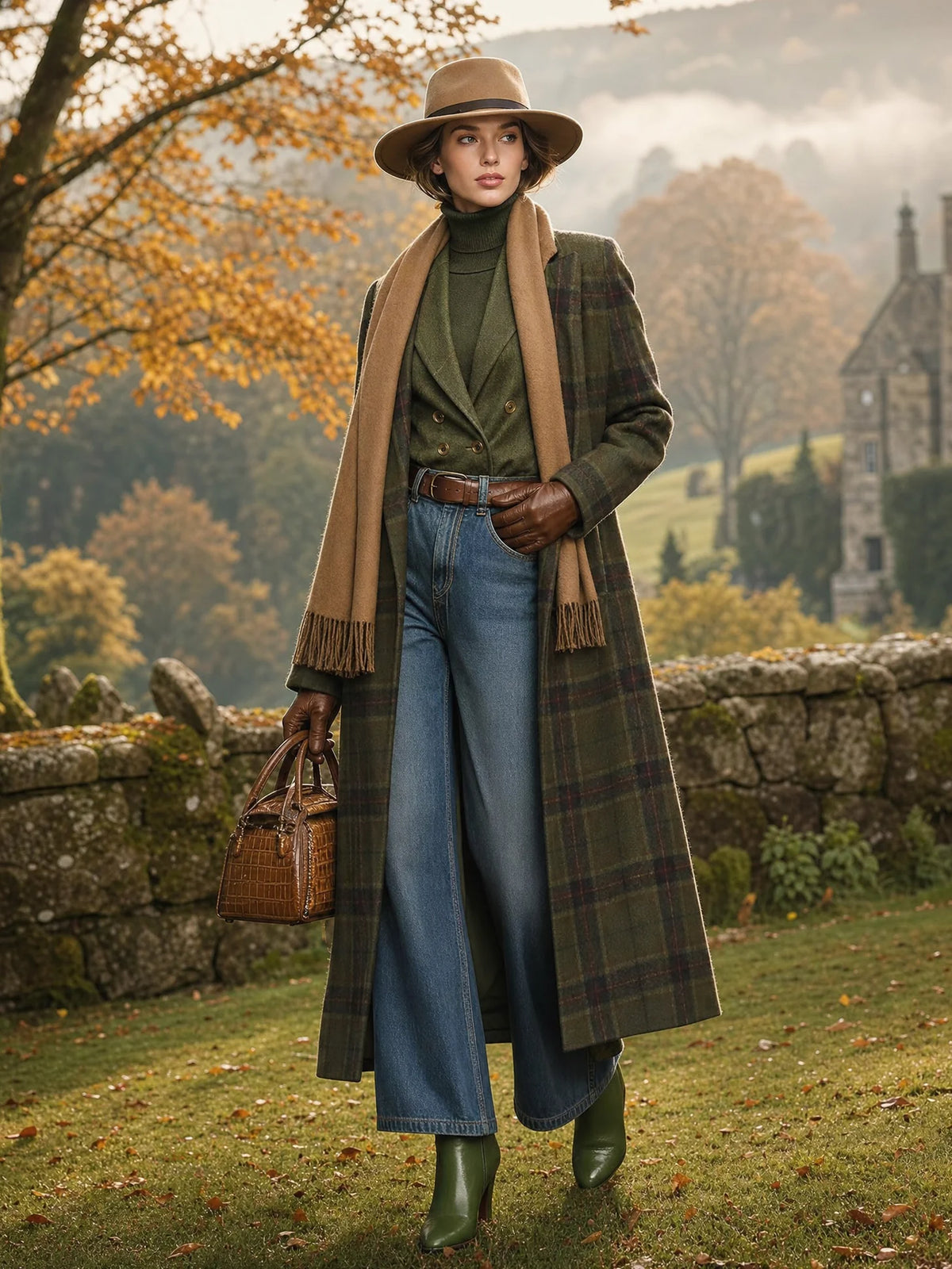Retro Plaid Woolen Coat | Long Tweed Outerwear 3