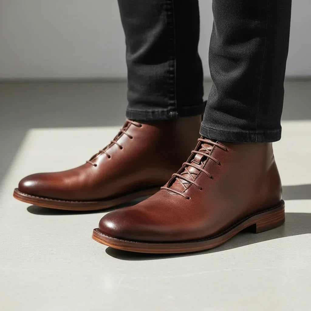 Robbin | Men's Black Ankle Boots Genuine Leather 1