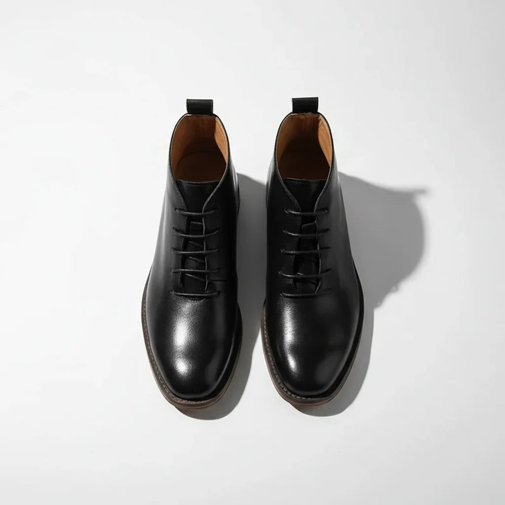 Robbin | Men's Black Ankle Boots Genuine Leather 2