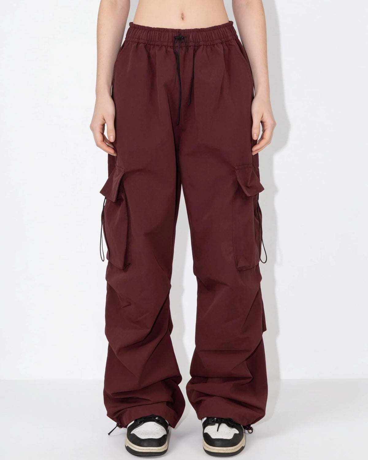 Ruched Parachute Cargo Trousers | Women's Wide Leg Pants 10