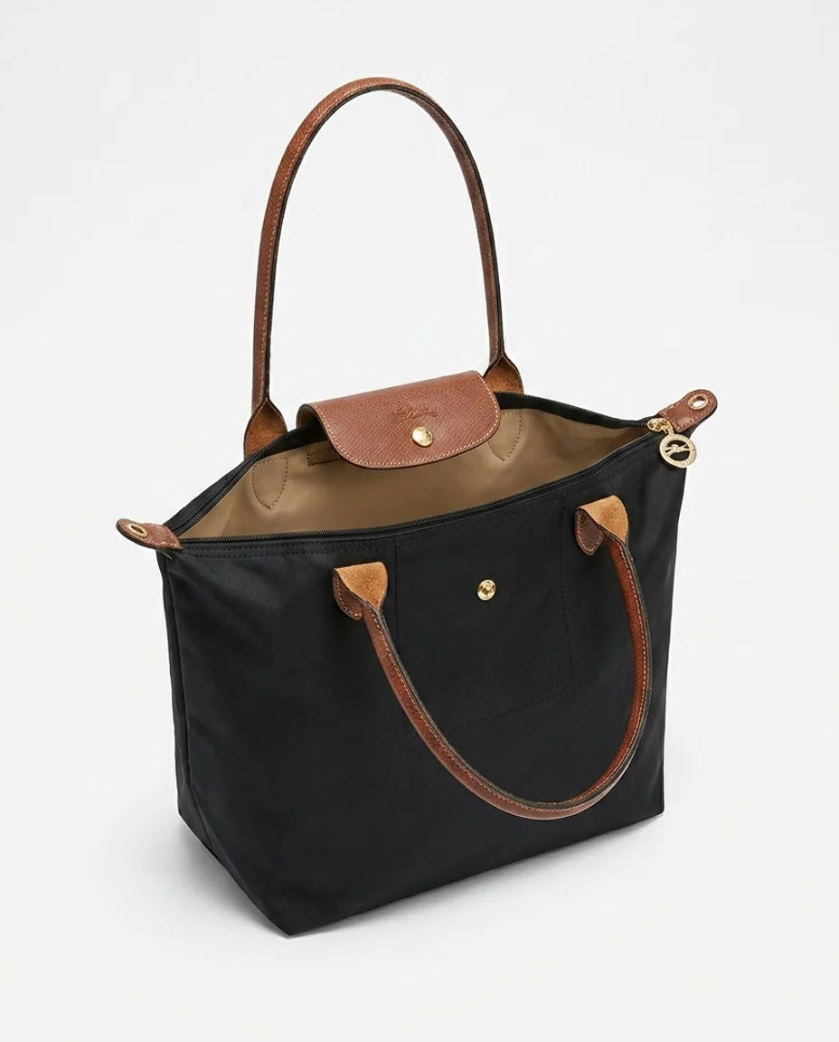 Structured Flap Pocket Tote Bag | Nylon Handbag 2
