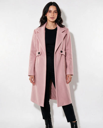 Tailored Longline Wool Coat with Notch Lapel 12