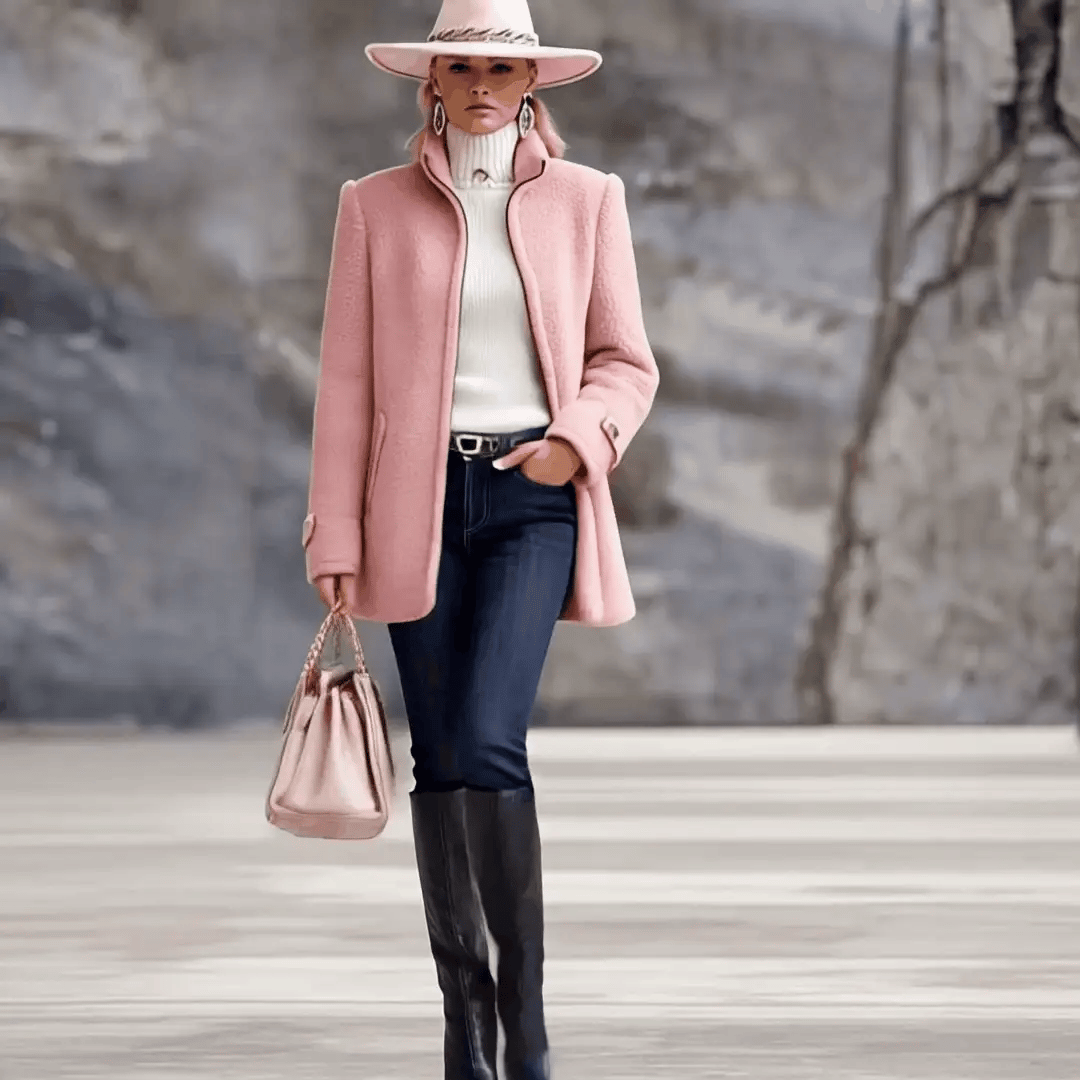 Vintage Pink Polar Fleece Jacket | Casual Zip-Up Outerwear 1