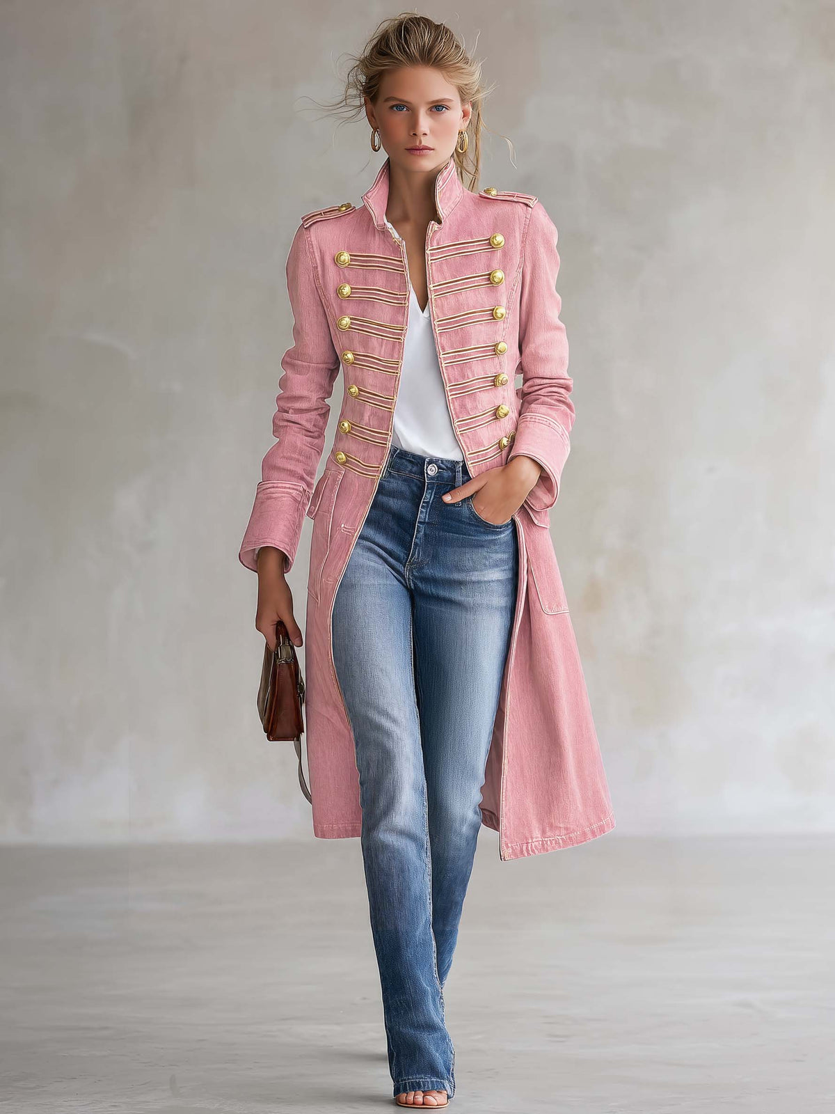 Vintage Washed Denim Military Longline Coat | Women's Coat 2
