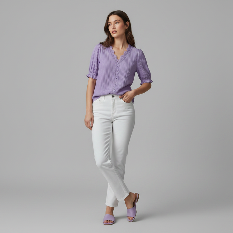 White Puff Sleeve Blouse | Elegant Summer Top for Women