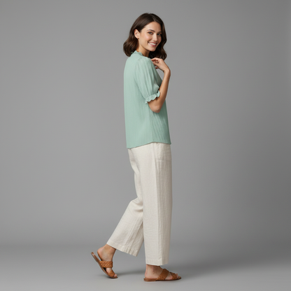 White Puff Sleeve Blouse | Elegant Summer Top for Women