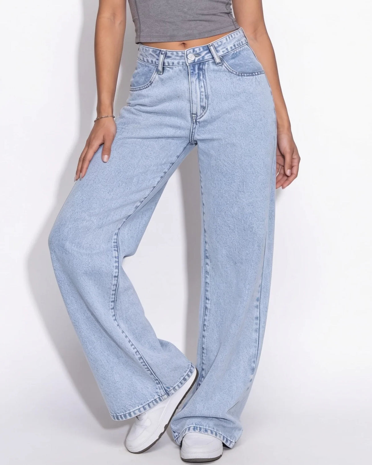 Wide-Leg Baggy Jeans | Mid-Rise Relaxed Fit Cotton 11