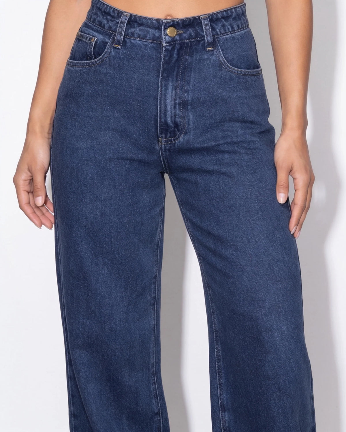 Wide-Leg Baggy Jeans | Mid-Rise Relaxed Fit Cotton 8