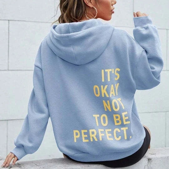 Women's Hoodie Relaxed Fit Polyester with Back Text Print | Sweatshirt 1