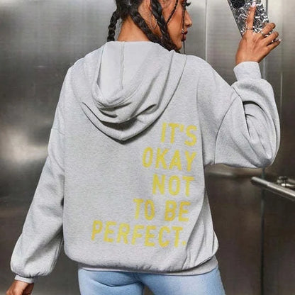Women's Hoodie Relaxed Fit Polyester with Back Text Print | Sweatshirt 2