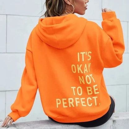 Women's Hoodie Relaxed Fit Polyester with Back Text Print | Sweatshirt 3
