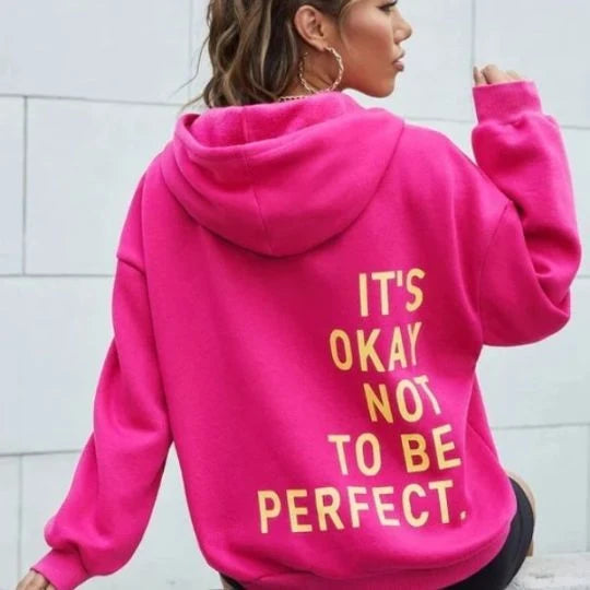 Women's Hoodie Relaxed Fit Polyester with Back Text Print | Sweatshirt 6
