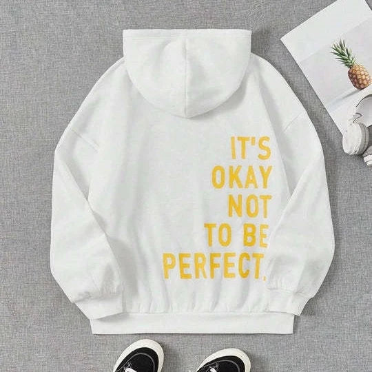 Women's Hoodie Relaxed Fit Polyester with Back Text Print | Sweatshirt 7