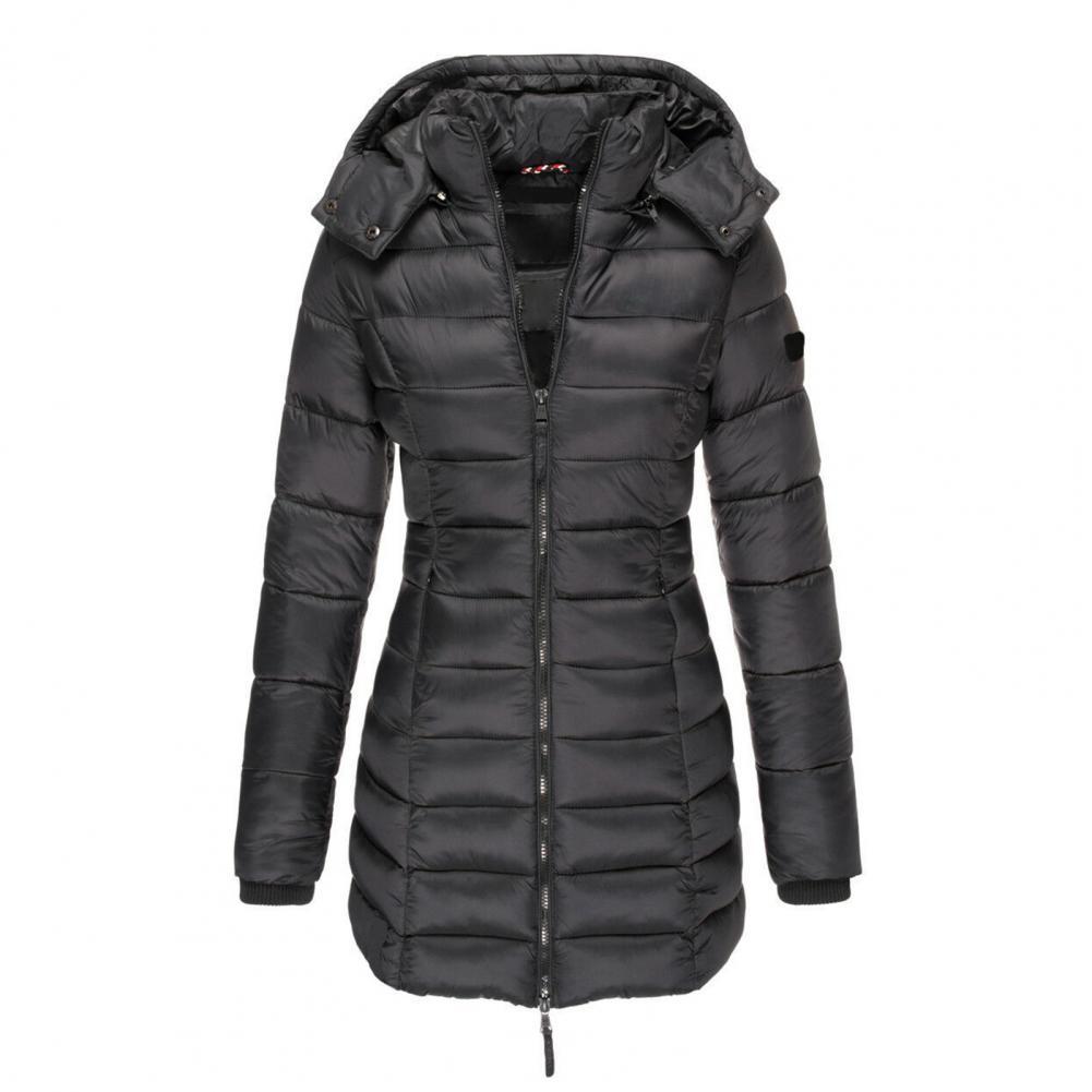Women's Long Hooded Padded Winter Jacket | Warm Zip-Up Coat 2