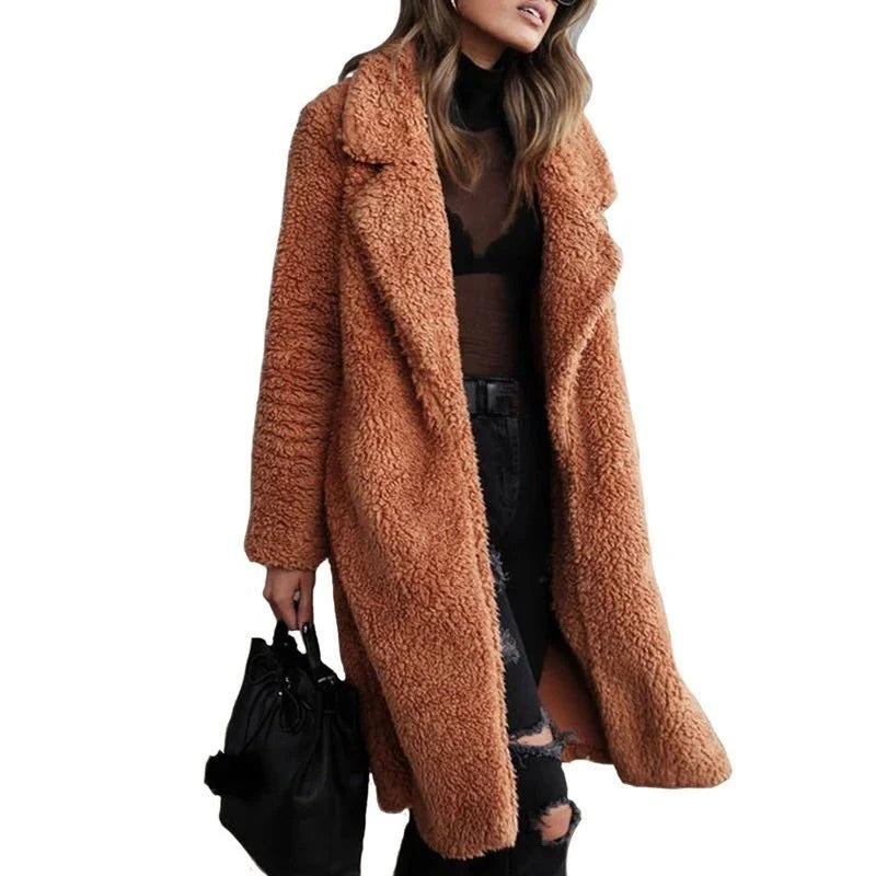 Women's Longline Teddy Coat | Faux Fur Winter Coat 1