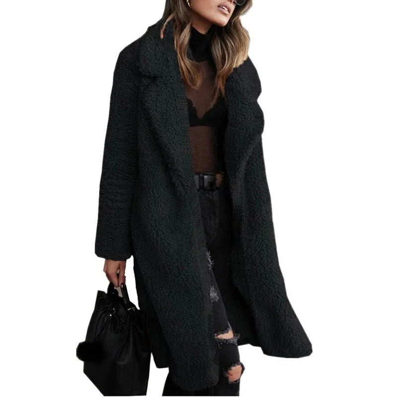 Women's Longline Teddy Coat | Faux Fur Winter Coat 4
