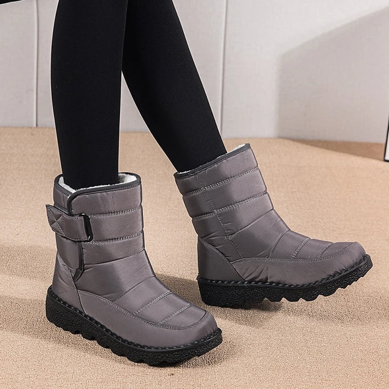 Women's Quilted Black Ankle Boots | Fleece-Lined Booties 1